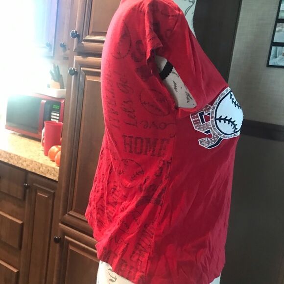 Justice Red Crop Top Softball Size 14 - Picture 4 of 11